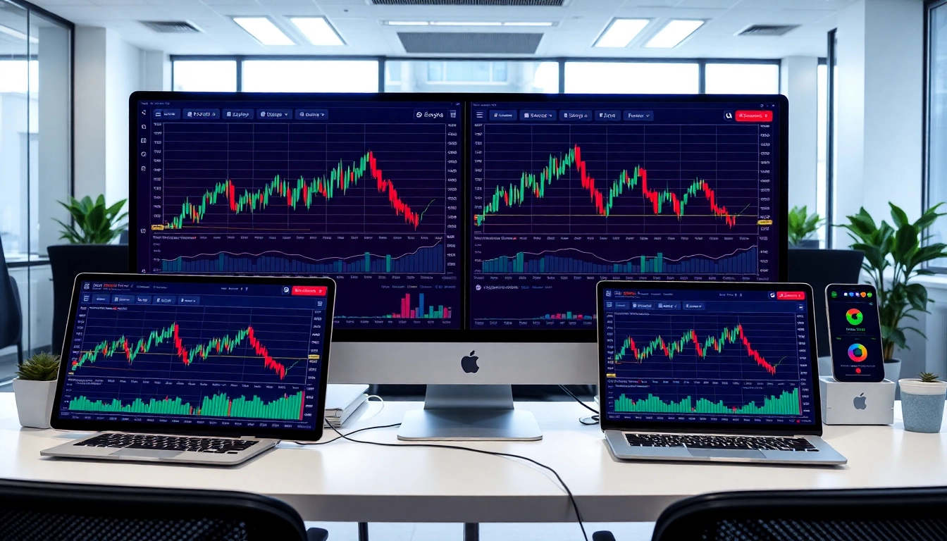 Aicoin live market charts on multiple devices highlighting real-time analysis and security features for cryptocurrency trading.
